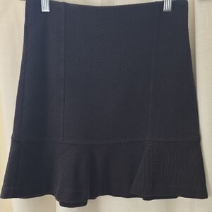 LOFT Textured Black A-Line Skirt